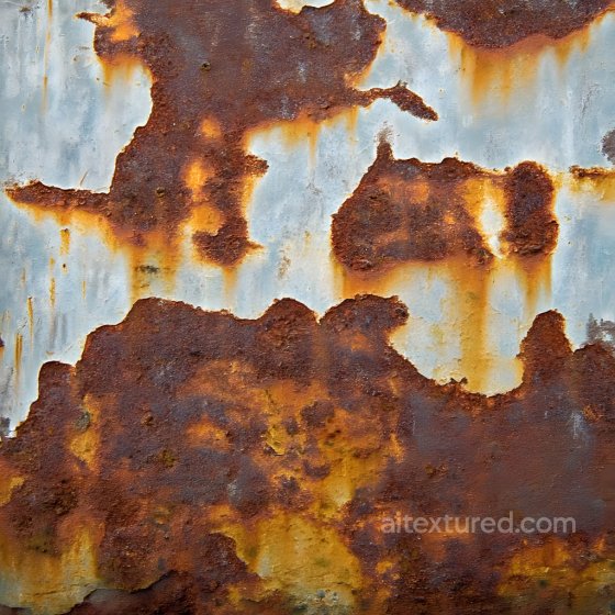 Rusty Metal PBR Texture Featuring Cracked and Peeling Paint in Warm Orange and Cool Gray Rust texture preview