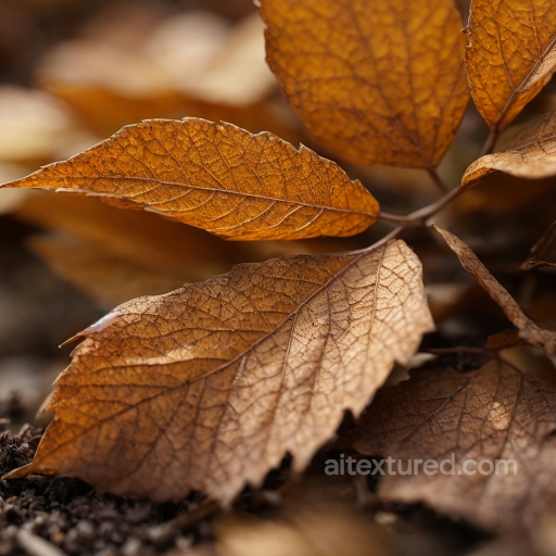 Close-Up of Dry Brown Leaves Texture for Ground Surfaces seamless Ground surface PBR texture