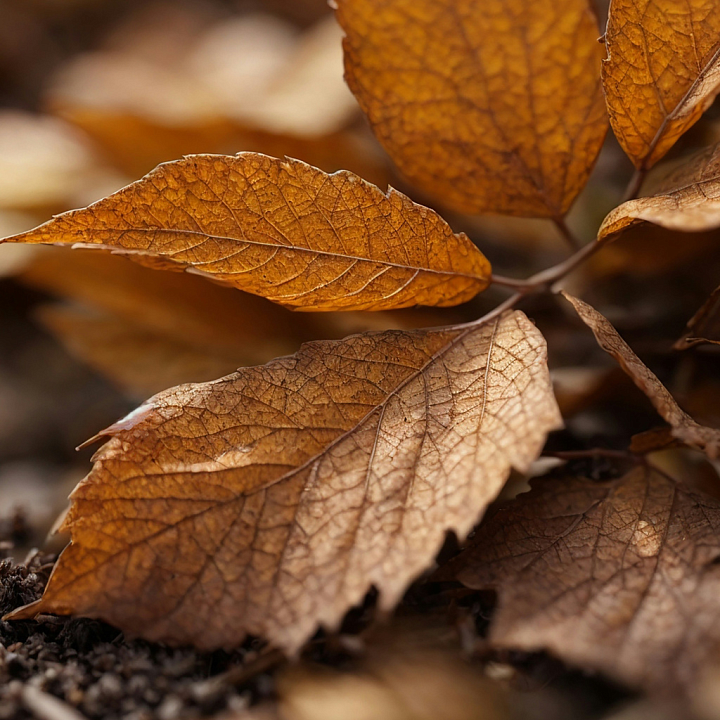Close-Up of Dry Brown Leaves for Ground Surfaces seamless PBR texture preview