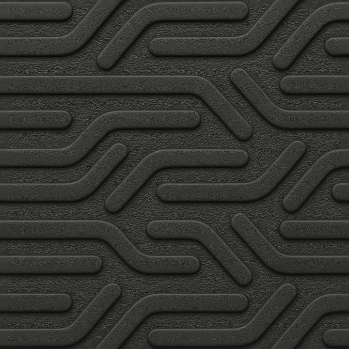 Tactile Plate Featuring Raised Patterns On Matte Black Textured Plastic seamless PBR texture preview