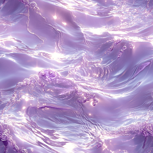 stylized violet liquid water PBR texture with glossy waves and bubbles seamless Water PBR texture