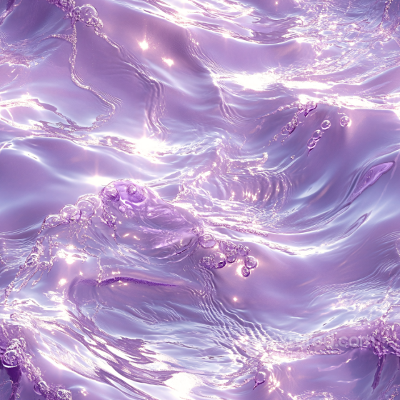 stylized violet liquid water PBR texture with glossy waves and bubbles Water texture preview