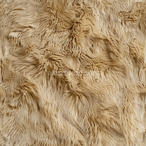 Seamless 3D PBR Texture of Long Blonde Fur Leather with Natural Flowing Fibers