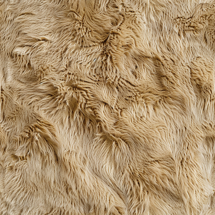 Long Blonde Fur Leather with Natural Flowing Fibers seamless PBR texture preview