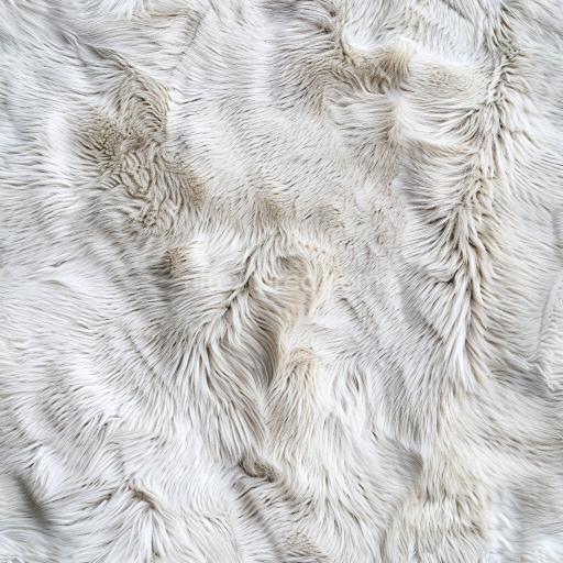 Seamless 3D White Fur Leather PBR Texture with Varying Hair Length