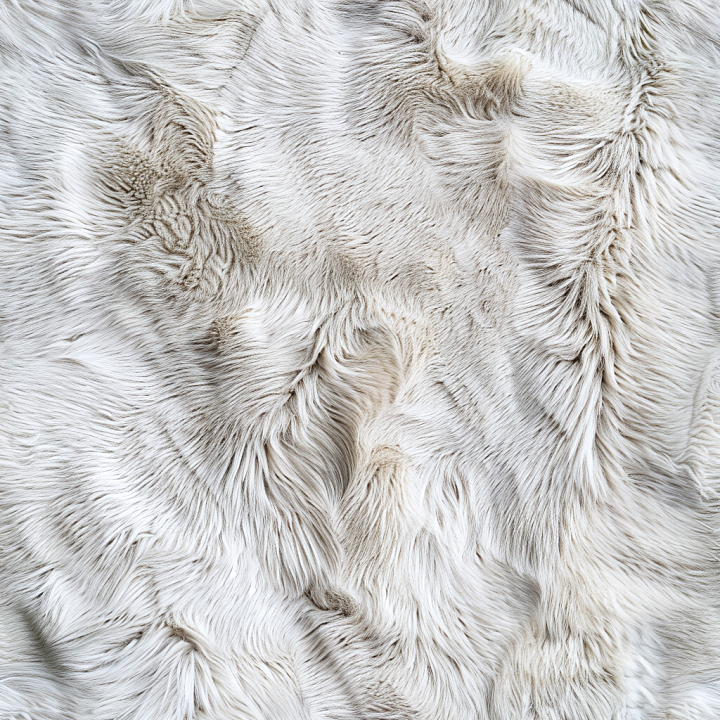 White Fur Leather with Varying Hair Length seamless PBR texture preview