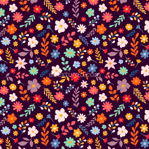 Seamless 3D PBR Texture of Colorful Embroidered Floral Fabric Pattern