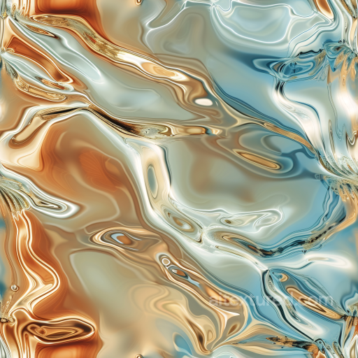 Water PBR Texture Featuring Stylized Liquid Metal Waves and Reflective Surfaces seamless Water PBR texture