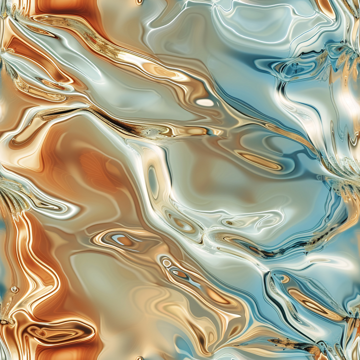 Water Featuring Stylized Liquid Metal Waves and Reflective Surfaces seamless PBR texture preview