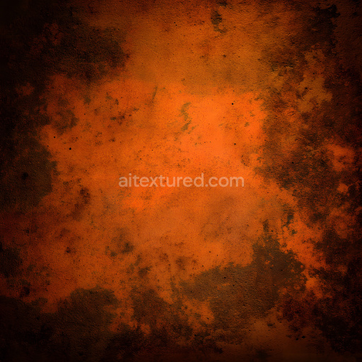 Seamless 3D Rusty Metal PBR Texture with Deep Orange and Black Patina
