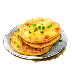 seamless Breakfast Illustration of Paraguayan Chipa Guasu Corn Cakes on Plate texture 8k free download PBR