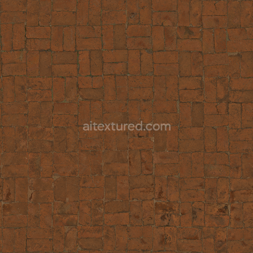 Brick Floor — Cracked Worn Brick Worn Brick Bricks — PBR seamless 3D texture