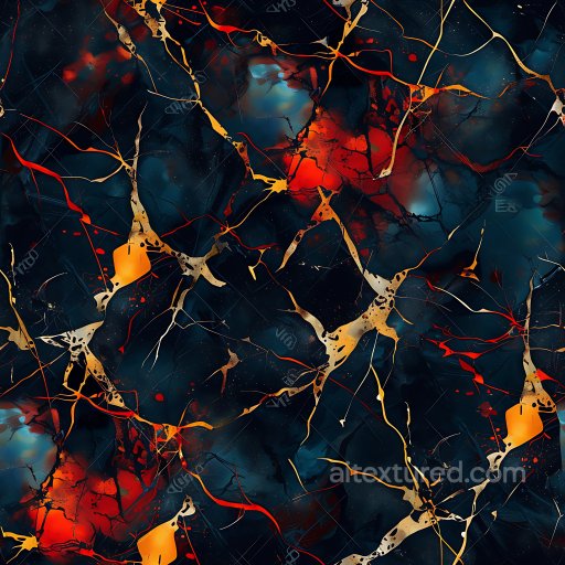 cracked metallic PBR texture with fiery orange veins and dark base seamless Cracked & Holes PBR texture