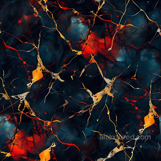 cracked metallic PBR texture with fiery orange veins and dark base Cracked & Holes texture preview