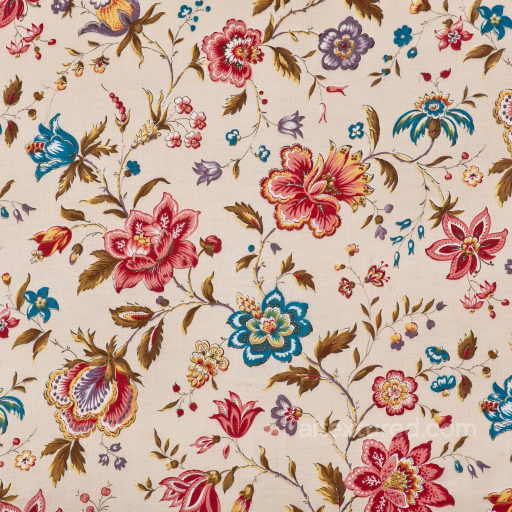 Wild Flower Floral Fabric Texture with Vintage Multicolor Flowers seamless Wild Flower  PBR texture