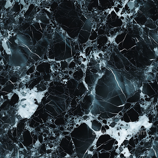 Black Marble PBR Texture Featuring Bold Veins and Polished Finish seamless Marble PBR texture