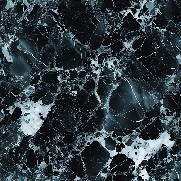 Black Marble Featuring Bold Veins and Polished Finish seamless PBR texture preview