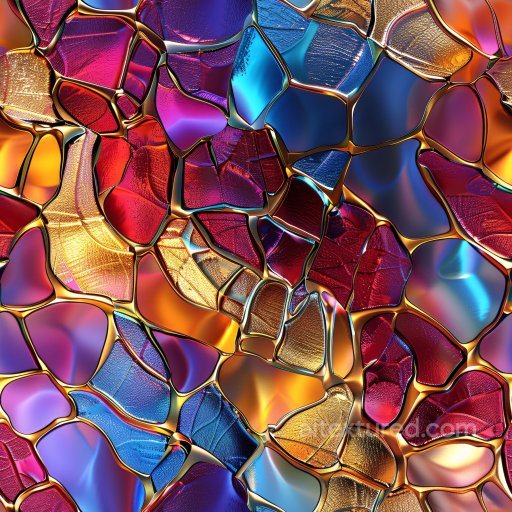 Seamless 3D PBR Texture Featuring Colorful Glossy Mosaic with Smooth Reflective Panels texture preview