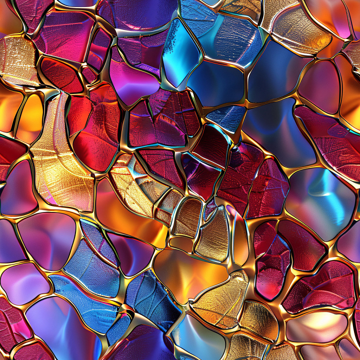 Featuring Colorful Glossy Mosaic with Smooth Reflective Panels seamless PBR texture preview