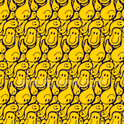 seamless Seamless 3D PBR Texture with Abstract Yellow Happy Faces Pattern texture 8k free download PBR