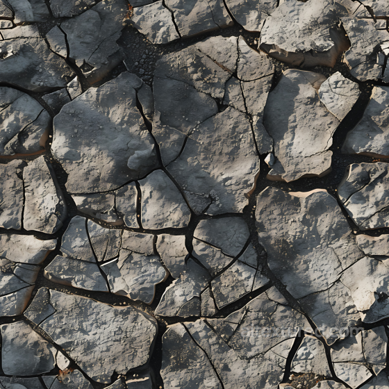 cracked dry ground stone PBR texture with rugged, fractured surface Stone texture preview
