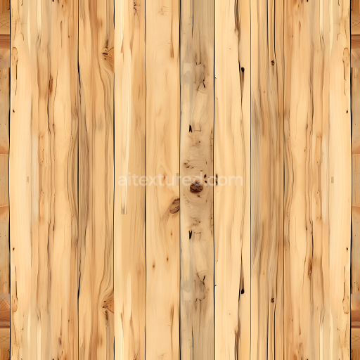 Seamless 3D PBR Light Pine Wood Planks Texture with Natural Knots and Grain