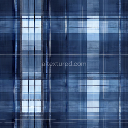 Seamless 3D PBR Brushed Blue Steel Plaid Metal Texture with Grid Lines