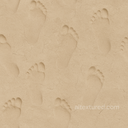 Seamless 8K PBR 3D Texture of Dry Sandy Footprints Surface seamless Footprints PBR texture
