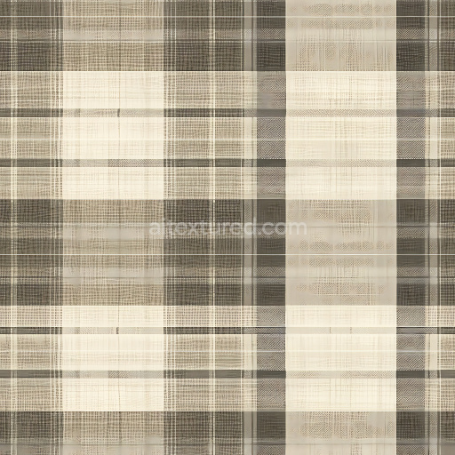 Seamless 3D PBR Texture of Beige and Taupe Subtle Plaid Fabric