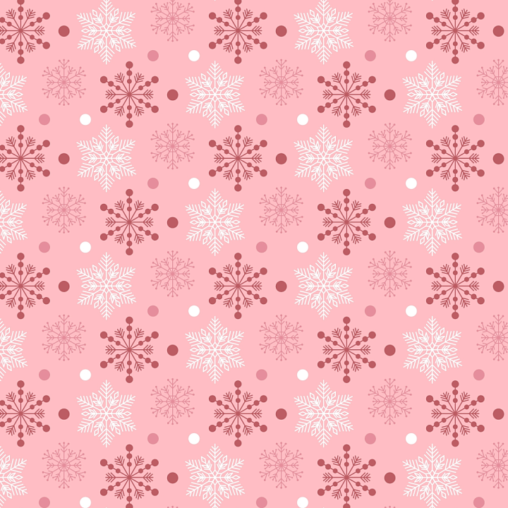 with Pink Background and Christmas Snowflake Motifs seamless PBR texture preview