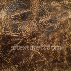 seamless Seamless 3D PBR Texture of Distressed Brown Leather with Deep Cracks and Natural Wrinkles texture 8k free download PBR