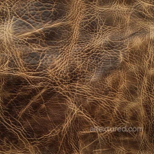 Distressed Brown Leather Seamless Texture with Deep Cracks and Natural Wrinkles seamless Leather PBR texture