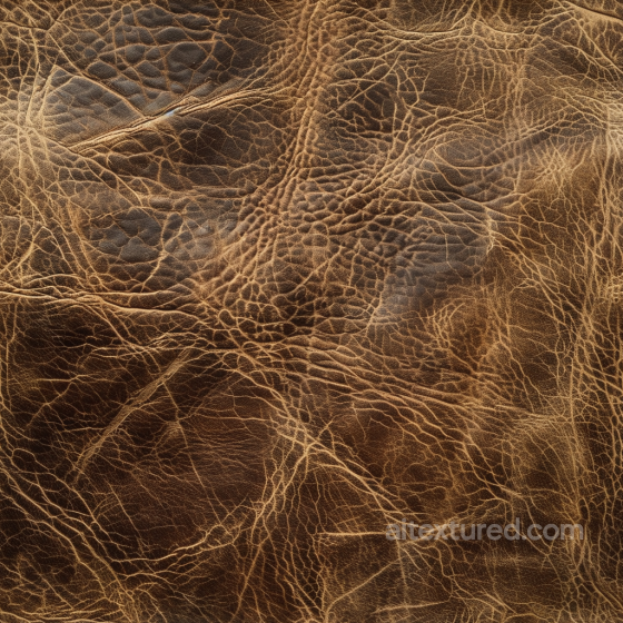 Distressed Brown Leather Seamless Texture with Deep Cracks and Natural Wrinkles Leather texture preview
