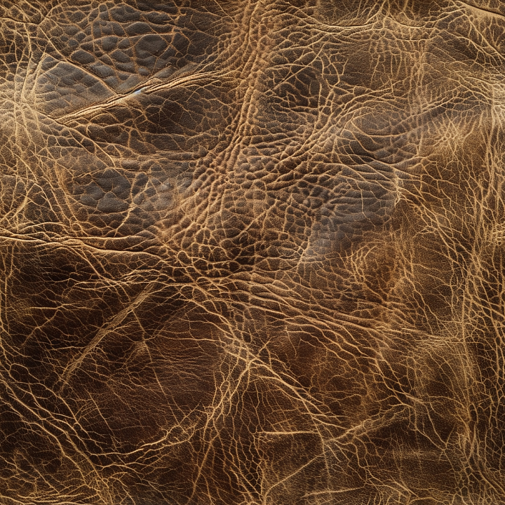 Distressed Brown Leather with Deep Cracks and Natural Wrinkles seamless PBR texture preview