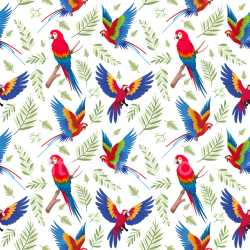Pattern Bundle - Seamless 3D Pattern PBR Texture Featuring Vivid Parrot Motifs and Tropical Leaves texture preview