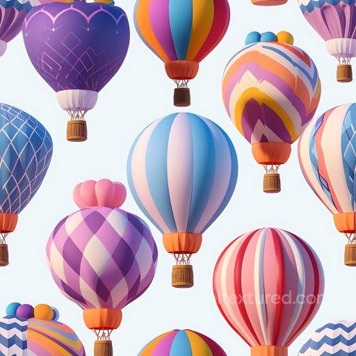 Inflated Balloon Fabric PBR Texture with Colorful Patterns seamless Inflated PBR texture