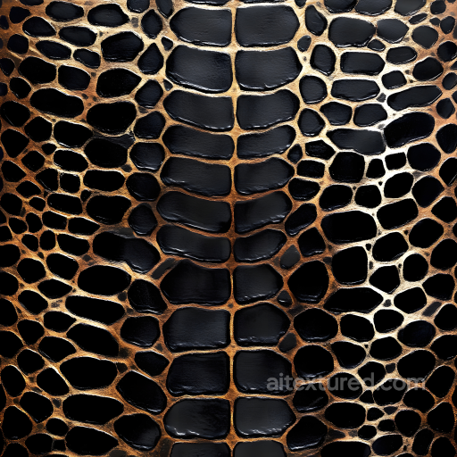 reptile skin PBR texture featuring glossy black scales and organic patterning seamless Skin PBR texture