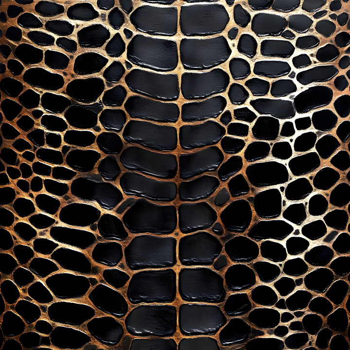 Reptile Skin Featuring Glossy Black Scales And Organic Patterning seamless PBR texture preview