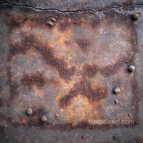 Rusty Metal Texture Featuring Cracked Surface and Corroded Rivets Rust texture preview