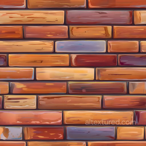Cracked Painted Brick Wall PBR Texture with Color Variations seamless Brick PBR texture