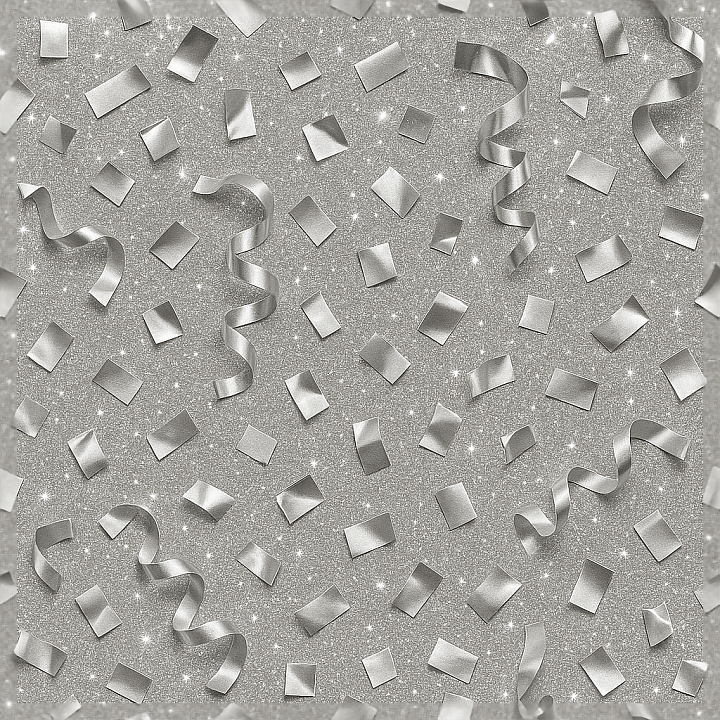 Silver Foil Metallic Confetti And Party Popper Sparkle Effect For New Y… seamless PBR texture preview