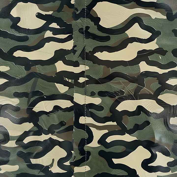 Tiger Stripe Camouflage with Military Green and Beige Colors seamless PBR texture preview