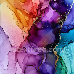 seamless Seamless 3D Alcohol Ink PBR Texture Featuring Vibrant Purple and Gold Veins with Fluid Gradient Flow texture 8k free download PBR
