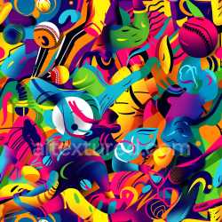 seamless Seamless 3D PBR Texture of Vibrant Colorful Abstract Graffiti Artwork texture 8k free download PBR
