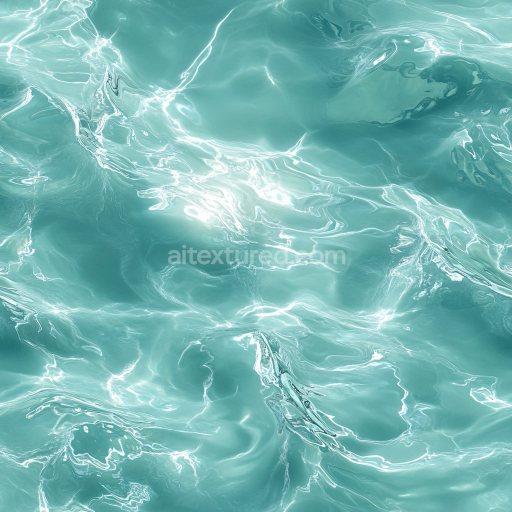 Seamless 3D PBR Texture of Clear Turquoise Pool Water with Gentle Rippled Surface