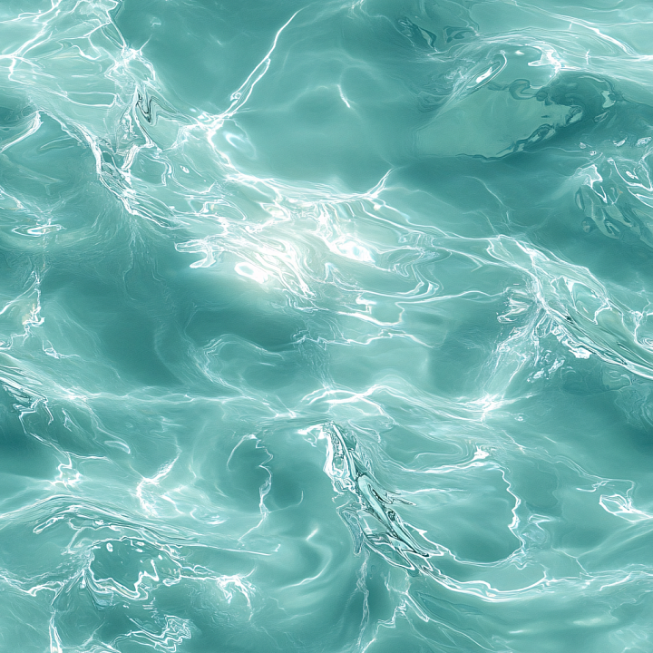Clear Turquoise Pool Water with Gentle Rippled Surface seamless PBR texture preview