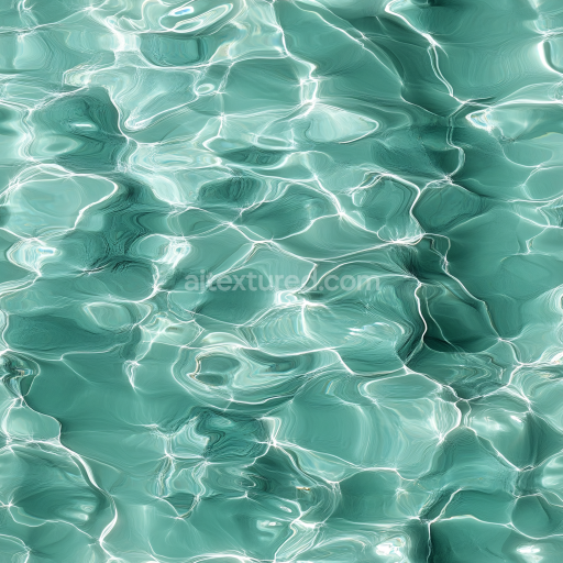 Seamless 3D PBR Texture of Realistic Clear Pool Water with Light Caustics and Gentle Ripples