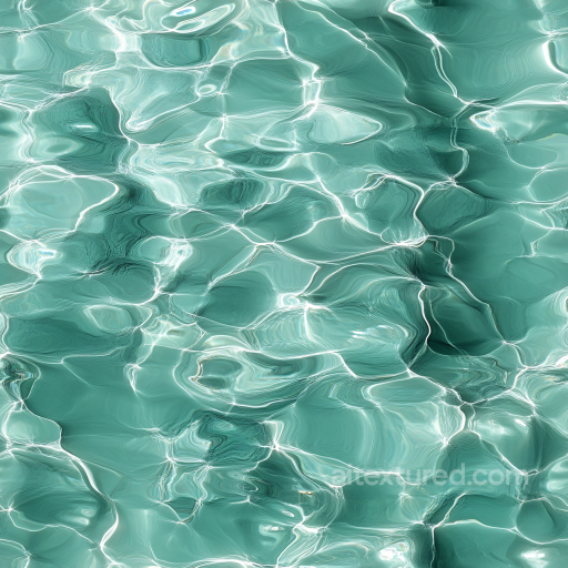Realistic Clear Pool Water Seamless Texture with Light Caustics and Gentle Ripples seamless Water PBR texture