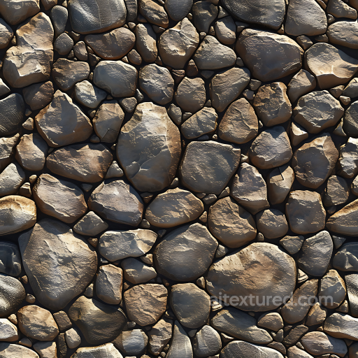 Rounded Boulder Stone Ground PBR Texture with Warm Earth Tones seamless Stone PBR texture