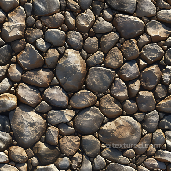 Rounded Boulder Stone Ground PBR Texture with Warm Earth Tones Stone texture preview